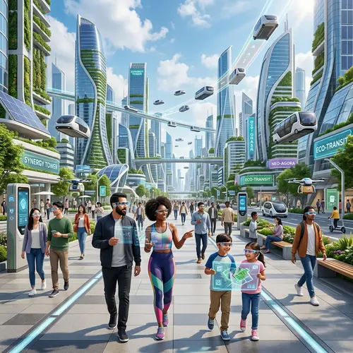 Scenic Futuristic Cityscape 2024 | Optimistic Urban Future