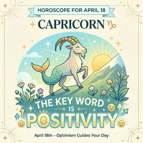 Horoscope for April 18: Capricorn's Positivity