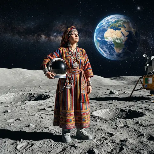 Kabyle Woman on the Moon: A Celestial Journey