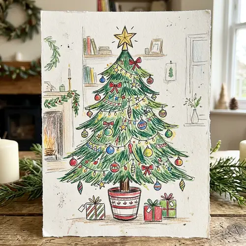 Hand-drawn Christmas Tree | Festive Tree Art