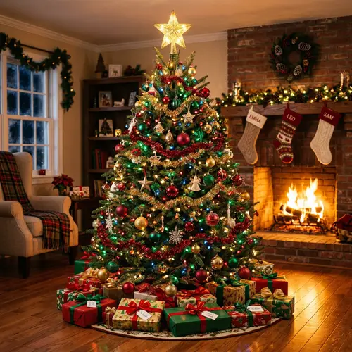 Beautifully Decorated Christmas Tree - Festive Home Decor