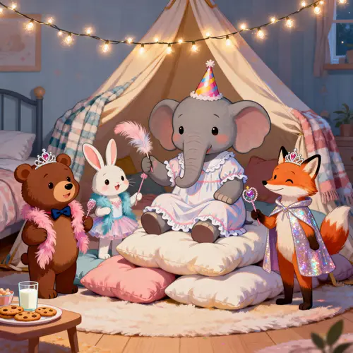 Elephant Dress Up Fun at Sleepover with Friends