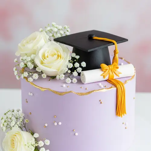 Stunning Light Purple Graduation Cake Design