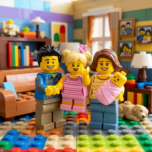 Colorful LEGO Family Set: Joyful Moments