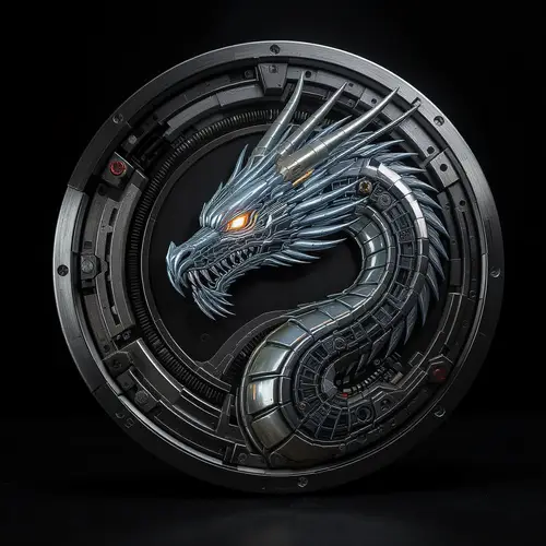 Futuristic Mechanical Dragon Emblem