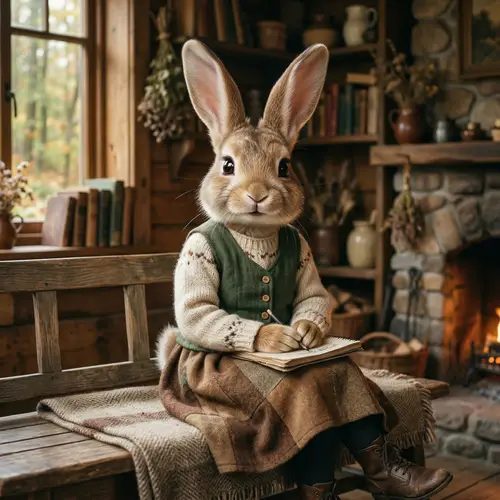 Charming Anthropomorphic Rabbit Girl Art