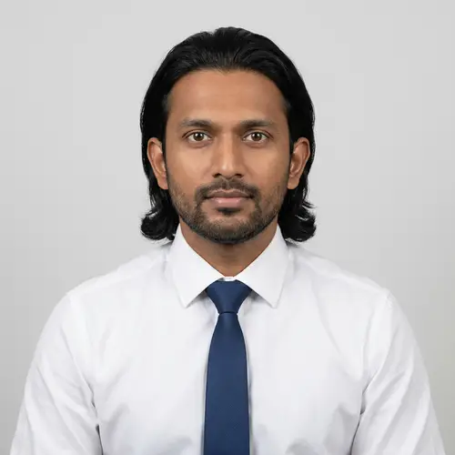 Professional Passport Photo of South Asian Man