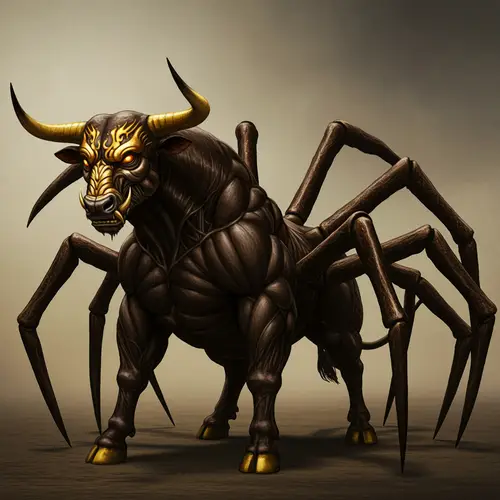 Fantasy Bull-Spider Hybrid: A Unique Creature Design
