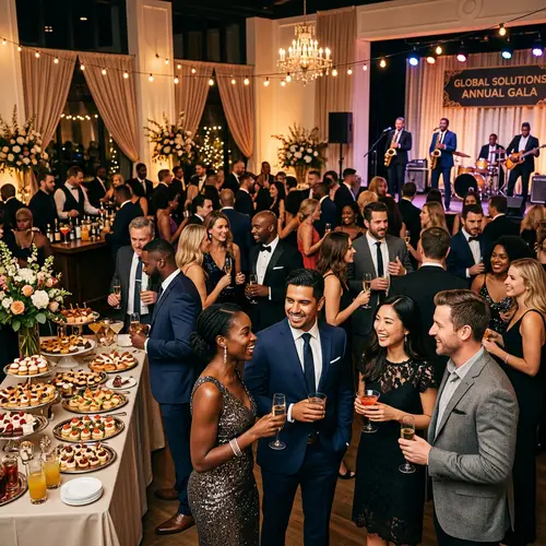 Luxurious Corporate Party with Vibrant Atmosphere