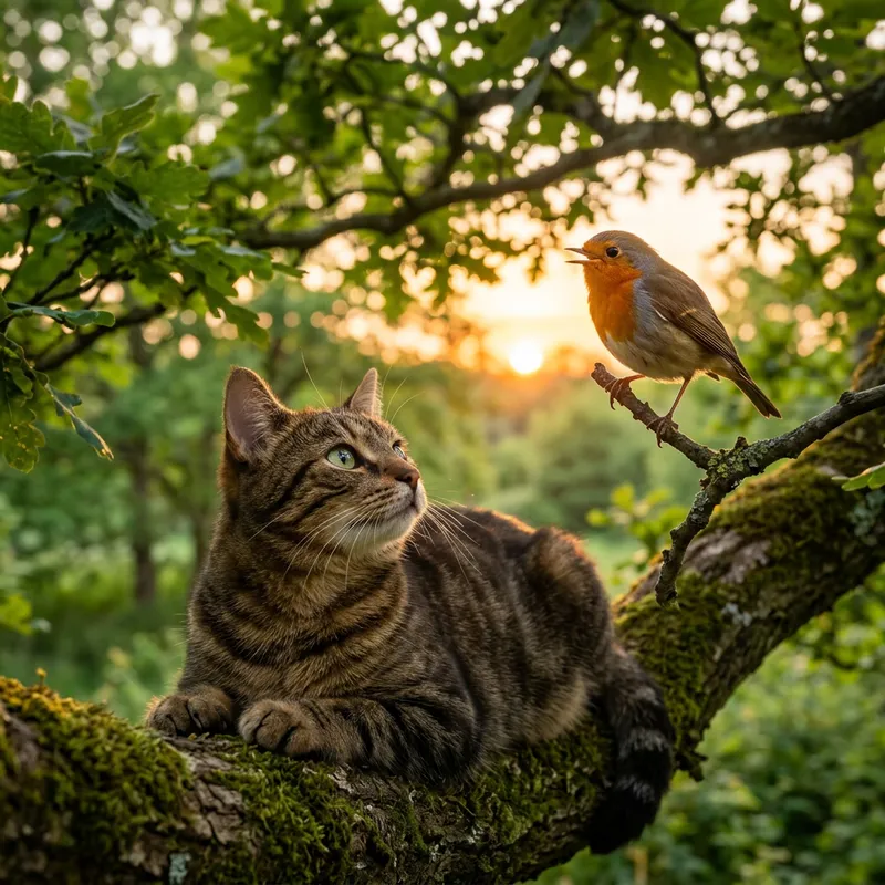Cat and Bird Harmonizing