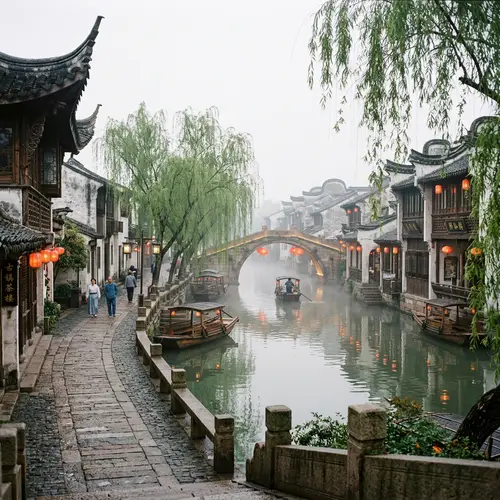 Serene Ancient Canal Town | Traditional Chinese Architectural Style