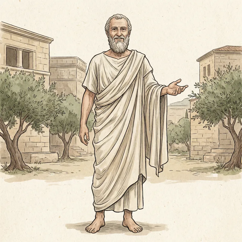 Pythagoras, Ancient Greek Philosopher with Raised Arm