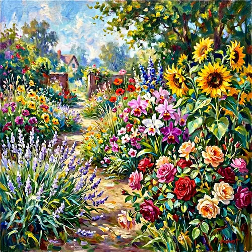 Captivating Floral Scene in Impressionist Style