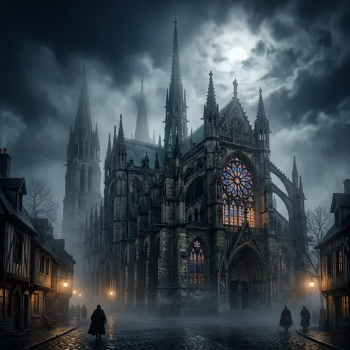 Misty Gothic Cathedral: Exploring Majestic Spires