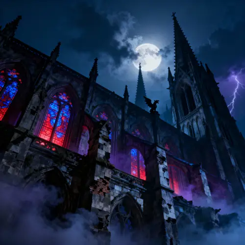 Misty Gothic Cathedral: Exploring Majestic Spires