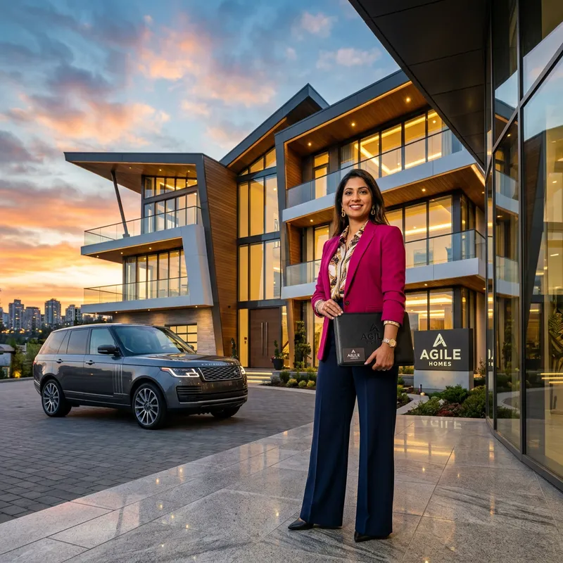 Confident South Asian Realtor | Vibrant Style | Architectural Marvel