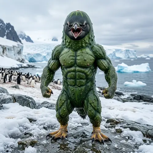 Angry Cucumber-Shaped Penguin