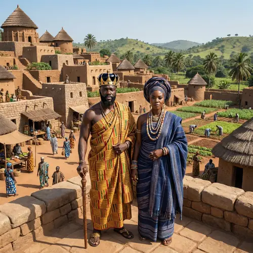 Ancient African Dynasty: Majestic Black King and Queen