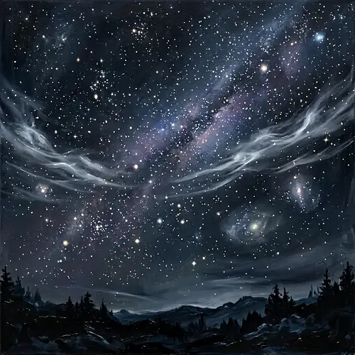 Tranquil Night Sky: Ethereal Beauty and Twinkling Stars