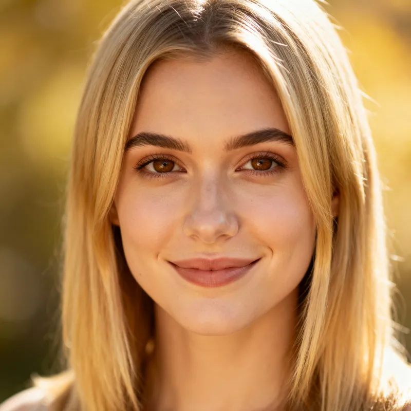 Blonde Haired Woman with Brown Eyes - Stunning Portrait