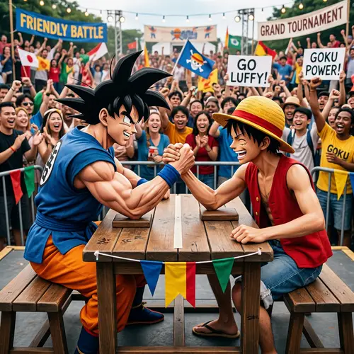 Fictional Characters in Friendly Arm-Wrestling Match