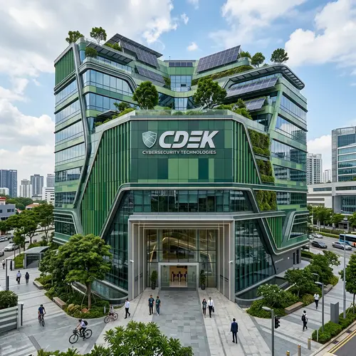 Green CDEK Cyber Tech Company Building | Modern Architectural Design