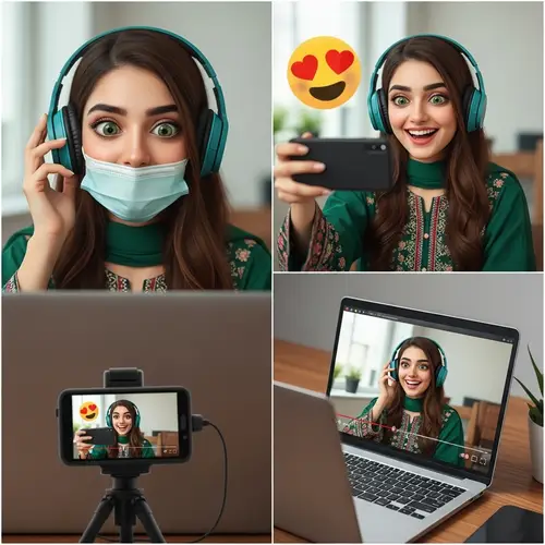 Reacting Girl in Pakistani Dress with Laptop