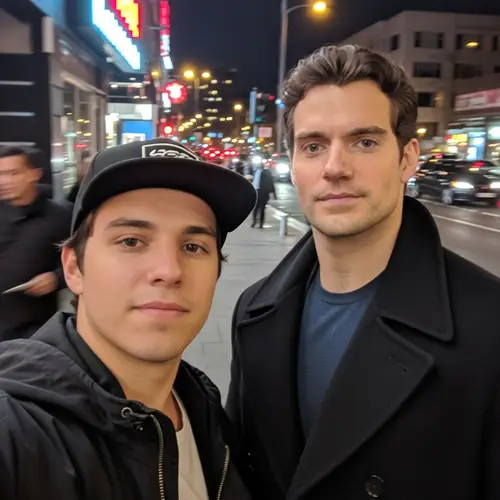 Awkward iPhone Selfie with Henry Cavill
