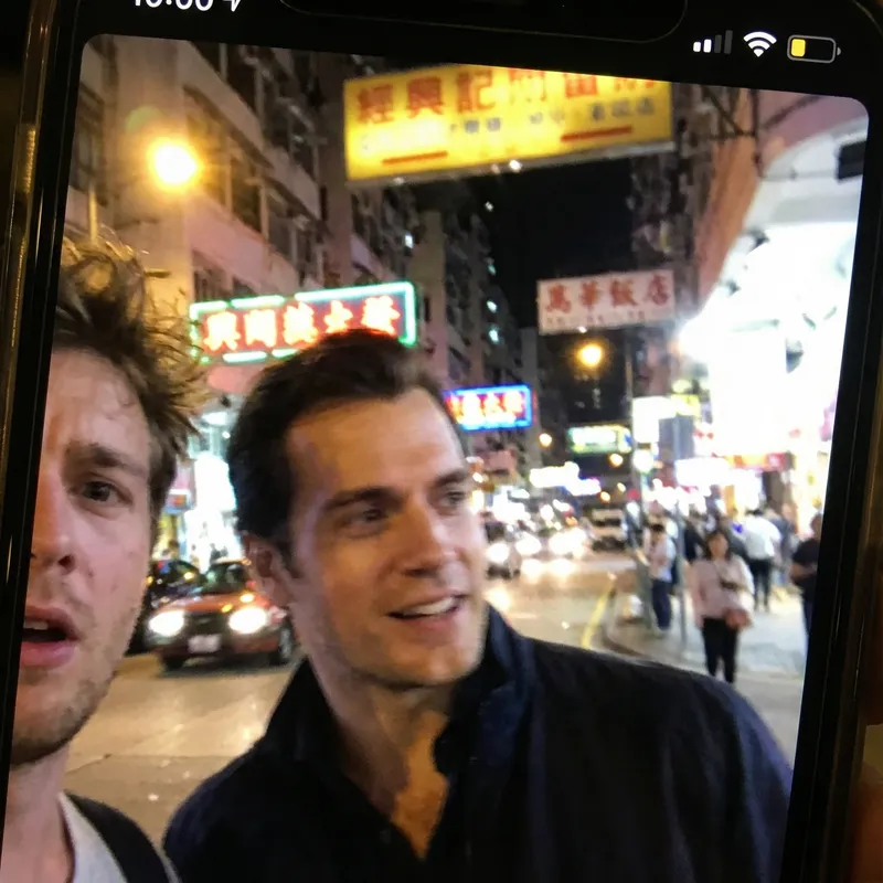 Awkward iPhone Selfie with Henry Cavill