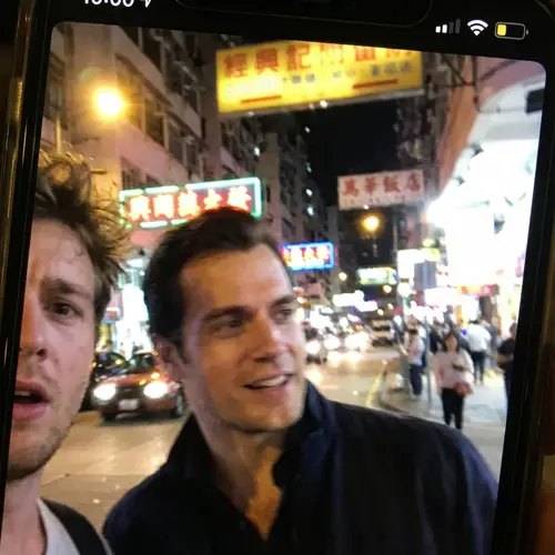 Awkward iPhone Selfie with Henry Cavill