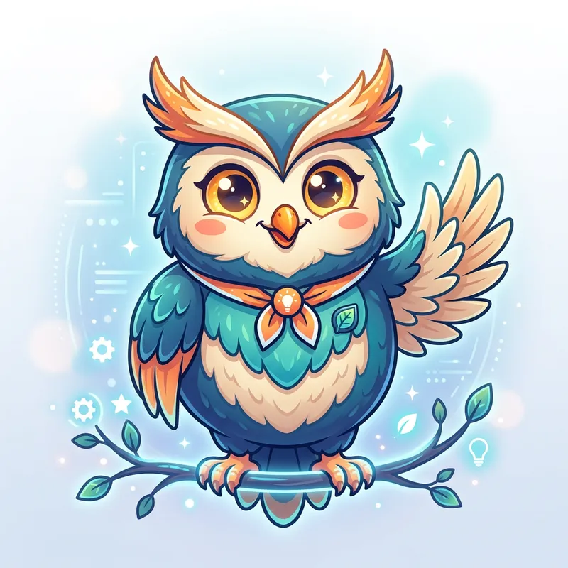 Friendly Owl Mascot for Your Book Summary App