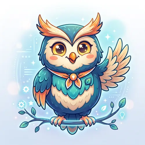 Friendly Owl Mascot for Your Book Summary App