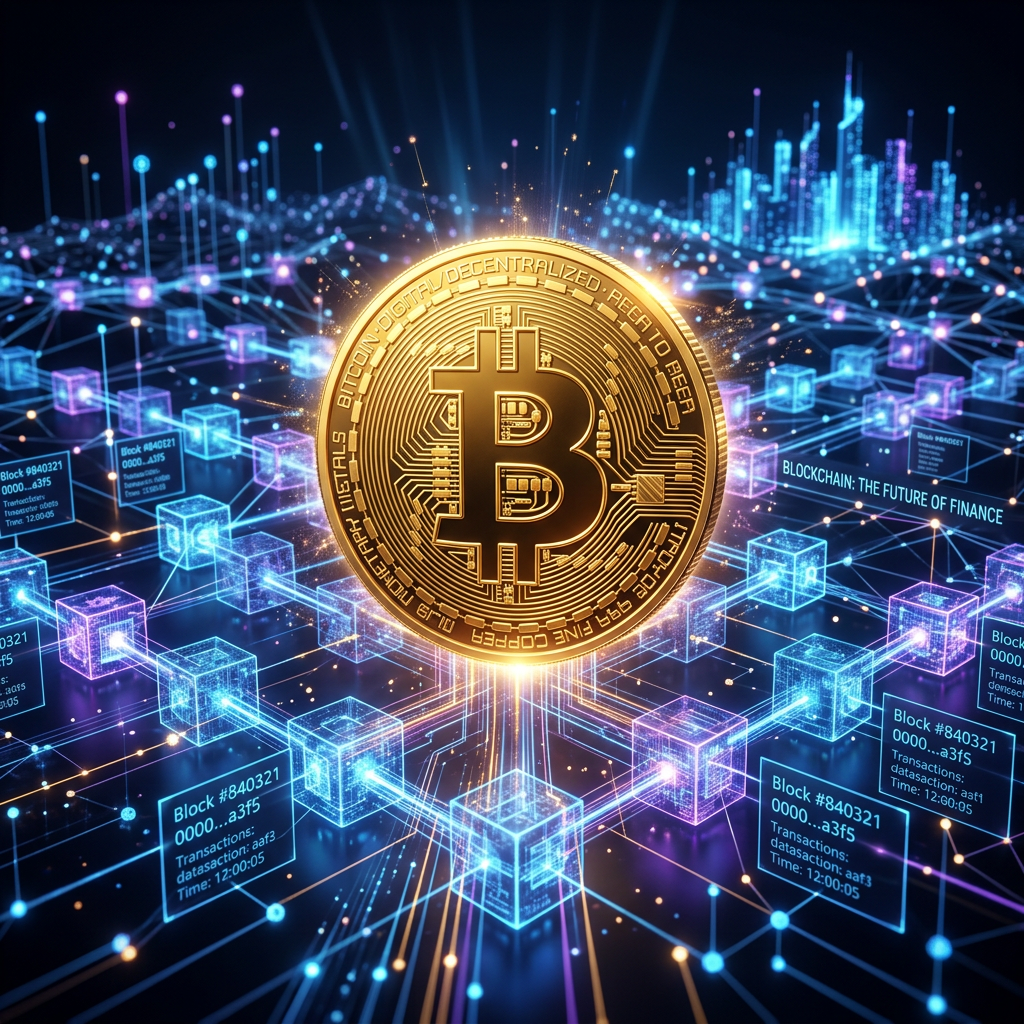 Vibrant Bitcoin Explosion Artwork | Dynamic Crypto Image | AI Art