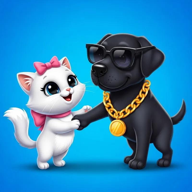 Cute Cartoon Cat and Dog - Fun Animated Style