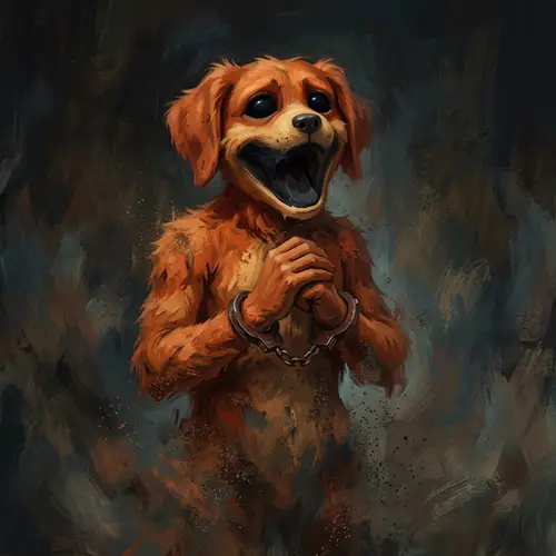 Orange Dog named Dogday: Unique humanoid creature with mysterious appearance