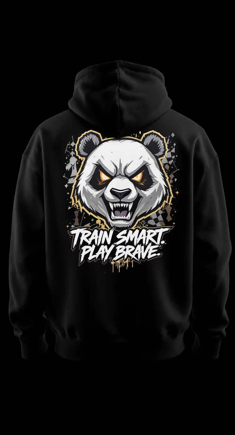 Stylish Panda Hoodie for Young Chess Players