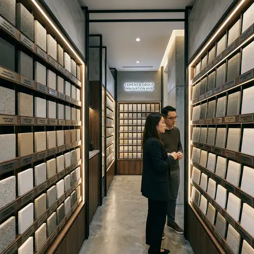 Cement & Tile Grout Display Center in Modern Space