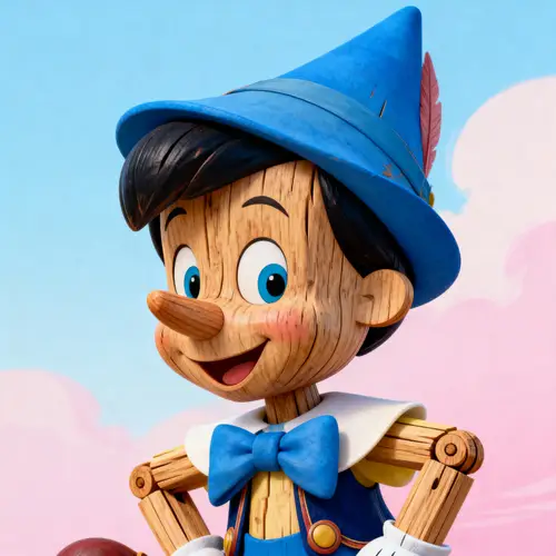 Colorful Pinocchio Cartoon Background