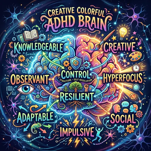 Colorful ADHD Brain: Word Mapping Explained