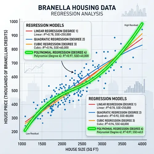 Best Regression Line in Branella Housing Data Analysis