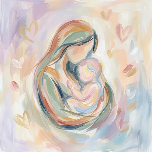 Motherhood Abstract Art: Embracing Love and Care