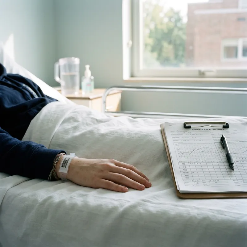 Teenager's Hand in Hospital Bed | Medical Care Scene