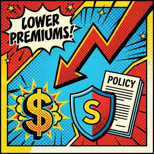 Lower Insurance Premiums: Pop Art Style Imagery