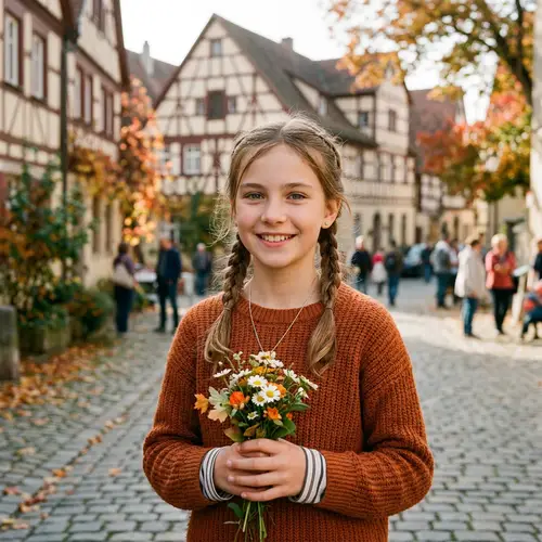 Captivating German Girl with Unique Facial Features