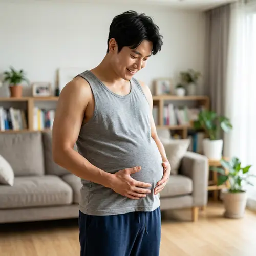 Fit Korean Male at 9 Months Pregnant | Glowing and Proud