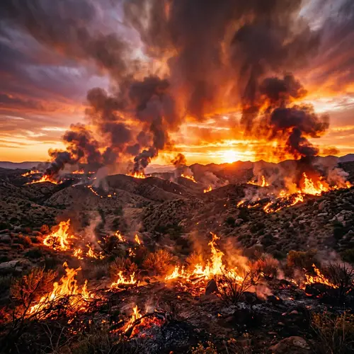 Intense Free Fire Concept: Raw Power of Blaze in Wild Landscape