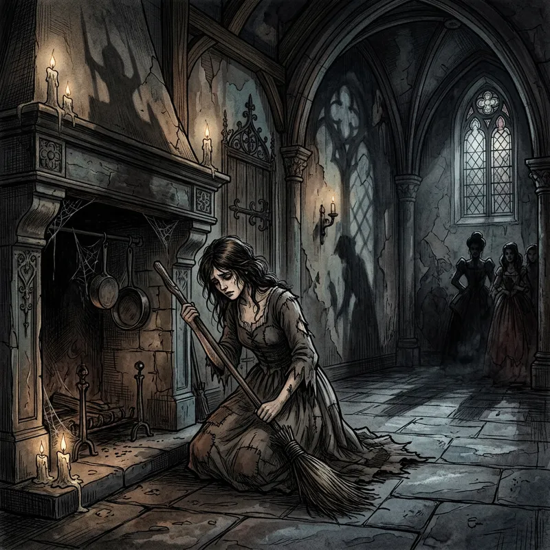 Intense and Dramatic Gothic Cinderella Illustration
