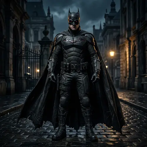 Vampire in Vigilante Costume - Full Body Image