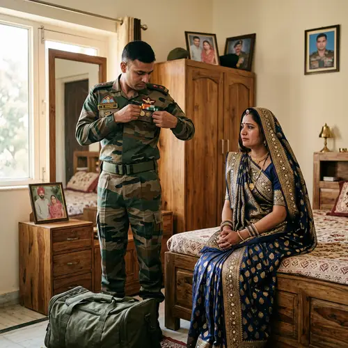 Emotional Farewell: Rajasthani Odni & Military Uniform