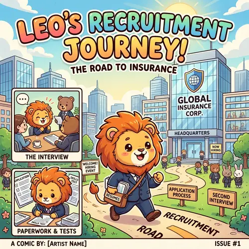 Cute Chibi Lion's Recruitment Journey in a Comic